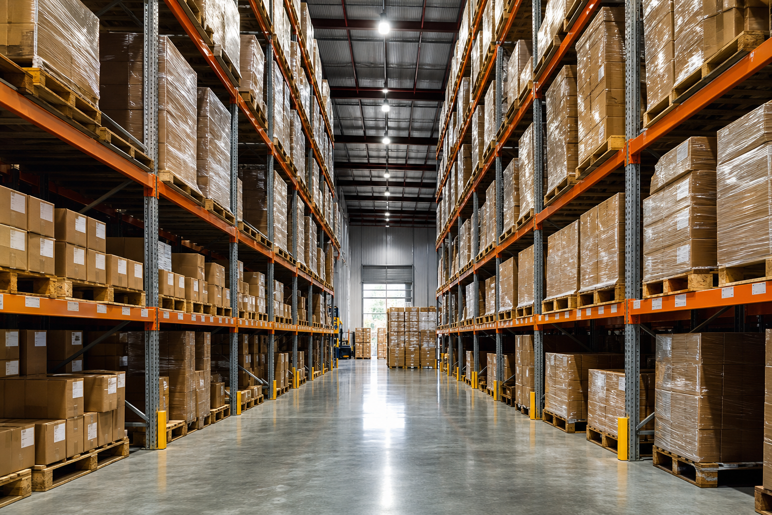 Warehouse Interior with Racking Systems